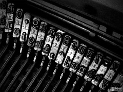 Vintage black typewriter keys